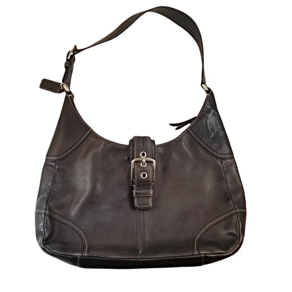 Coach Handbags - Coach Hamilton Black Leather Hobo Handbag